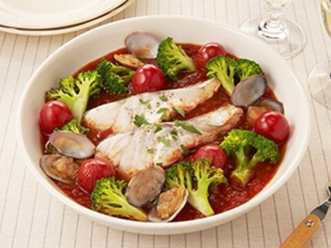 フタして10分! たらのトマトパッツァ